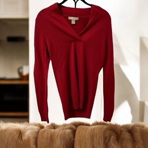 Banana Republic Womens Sweater Size M 80% Wool, 20% Cashmere Soft SAUCY RED